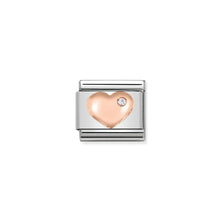 Load image into Gallery viewer, COMPOSABLE CLASSIC LINK 430305/01 HEART IN 9K ROSE GOLD &amp; CZ
