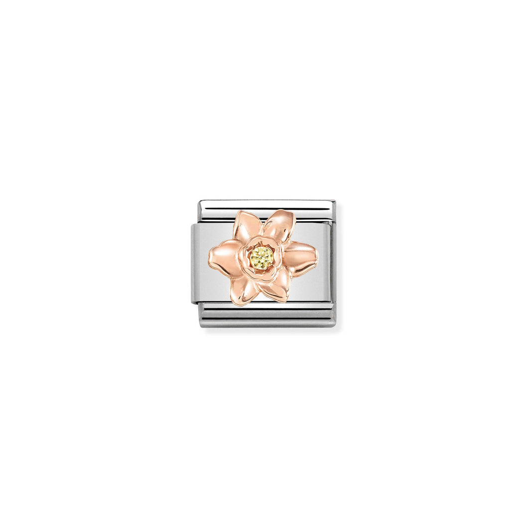 COMPOSABLE CLASSIC LINK 430305/13 DAFFODIL IN 9K ROSE GOLD & CZ