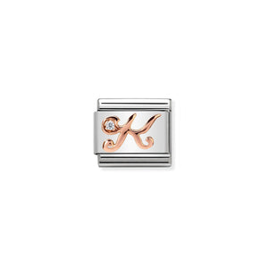 COMPOSABLE CLASSIC LINK 430310/11 LETTER K IN 9K ROSE GOLD