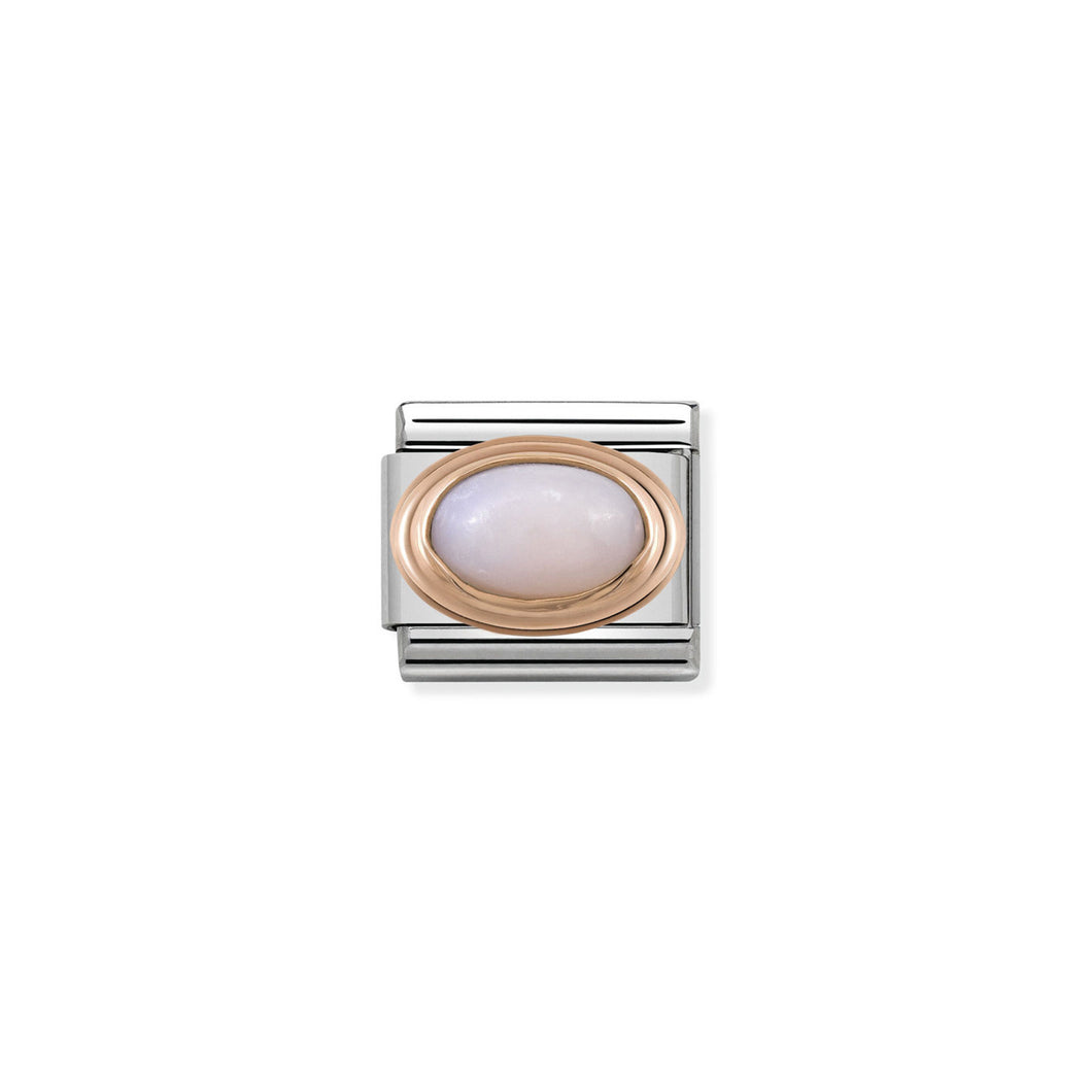 COMPOSABLE CLASSIC LINK 430501/22 PINK OPAL OVAL IN 9K ROSE GOLD