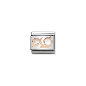 COMPOSABLE CLASSIC LINK 430503/01 SWIRL & MOTHER OF PEARL IN 9K ROSE GOLD