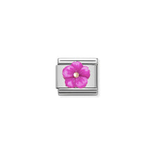 Load image into Gallery viewer, COMPOSABLE CLASSIC LINK 430510/08 FLOWER IN FUCHSIA IN 9K ROSE GOLD
