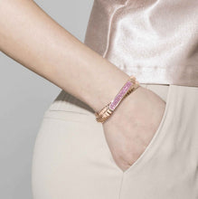 Load image into Gallery viewer, EXTENSION BRACELET GLITTER 043215/030 ROSE GOLD PVD &amp; FUCHSIA CRYSTALS
