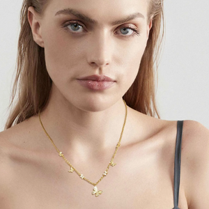 TRUEJOY BUTTERFLY NECKLACE 240102/042 GOLD CHAIN