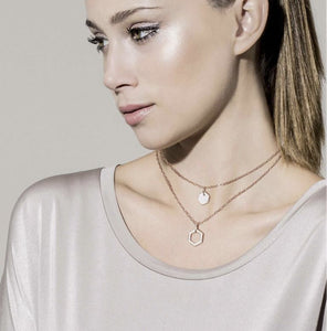 EMOZIONI NECKLACE 147802/001 DOUBLE PENDANT & CZ