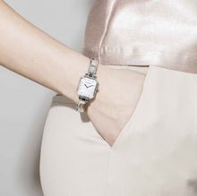 Load image into Gallery viewer, WATCH 076030/023 STAINLESS STEEL &amp; SILVER GLITTER RECTANGULAR DIAL
